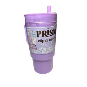 Prism Clip n Carry Style Set Kids Purple NEW Mini Cup Stickers Lip Gloss DIY